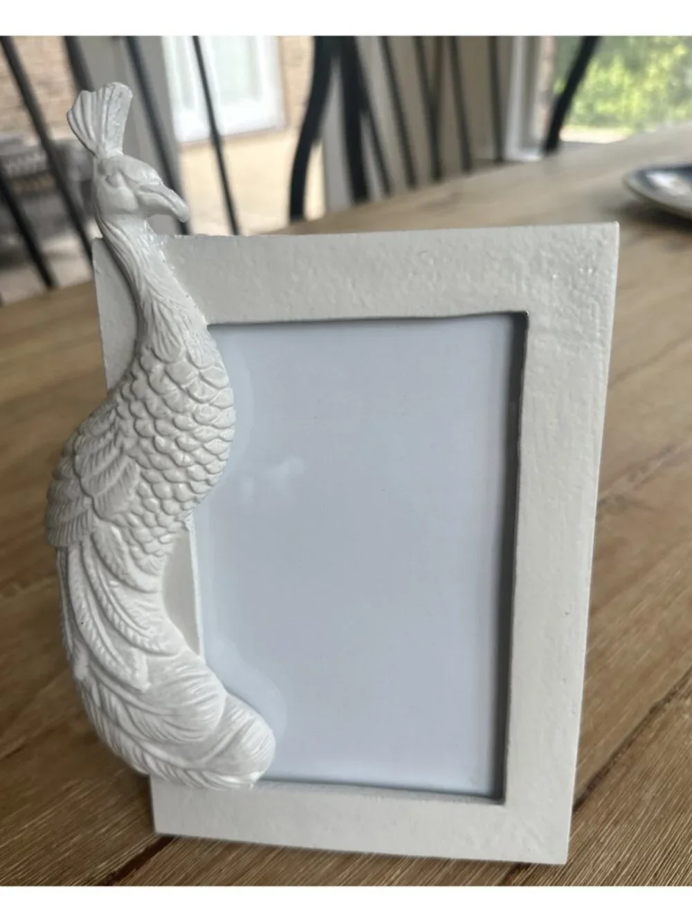 Opalhouse Jungalow Target Peacock Bird Picture Frame White Metal 4x6 Photo NEW